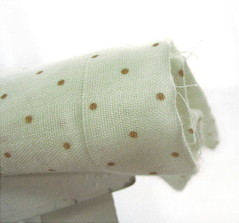 Cotton Double Gauze Polka Dots in Dark Brown per Yard 13485