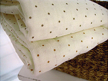 Cotton Double Gauze Polka Dots in Dark Brown per Yard 13485