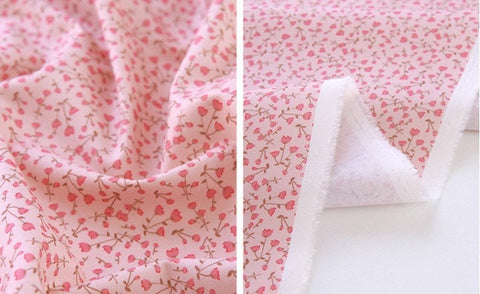 Cotton Floral Fabric - Digitally Printed Quality Korean Fabric - In Ivory, Pink or Black - By the Yard /53656