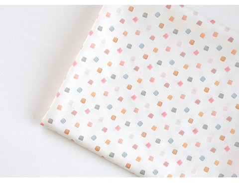 Organic Cotton Fabric, Square Pattern Fabric, Quality Korean Fabric - Fabric By the Yard 53357-1