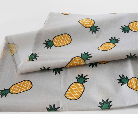 Pineapples Wide Width Waterproof Fabric - On Mint or Gray - Quality Korean Fabric - By the Yard / 54468