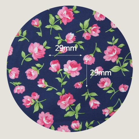 Large Flower Wide Width Waterproof Fabric - Red or Navy - Quality Korean Fabric - By the Yard / 54466