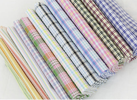 Cotton Seersucker 5 mm Plaid - Pink & Yellow - By the Yard (43 x 36") 51372