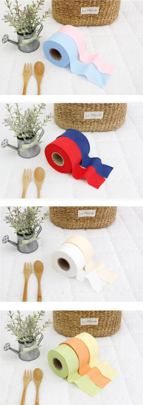 Cotton Knit Bias Tape in 9 Colors 3.5~4 cm Wide (1.4~1.6 inches) - By the Roll (10 yards) - 0421-2