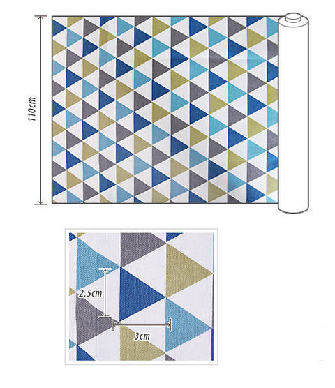 Triangles Oxford Cotton Fabric - Green Blue or Brown Black - Geometric Pattern - By the Yard 73126