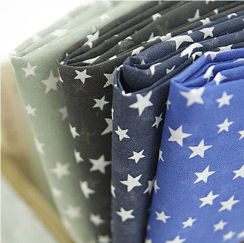 Stars Cotton Gauze - Khaki, Black, Navy or Blue - 57" Wide - By the Yard 33861