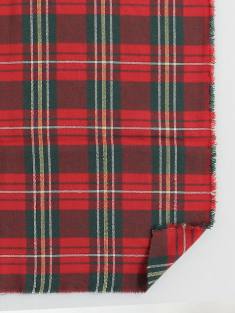 Red Green Plaid Cotton Fabric - 59" Wide - By the Yard 84174